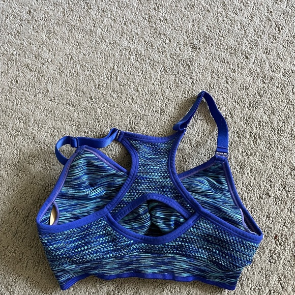 Striped Blue Workout Bra - Picture 2 of 3